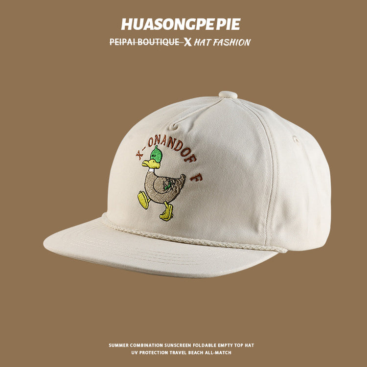 流行帽子|帽子防曬帽夏季女新款2024可愛鴨鴨寬檐遮臉百搭出行多巴胺棒球帽「C4058」24.06-3