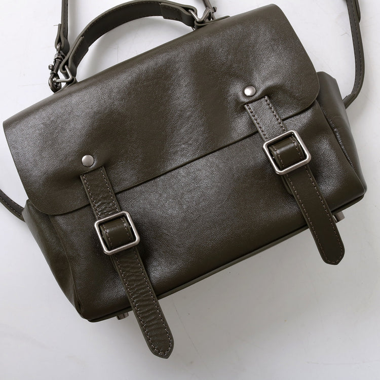 質感真皮|秋冬復古植鞣牛皮雙肩包2024新款單肩斜跨劍橋背包時尚百搭「3731」24.12-5