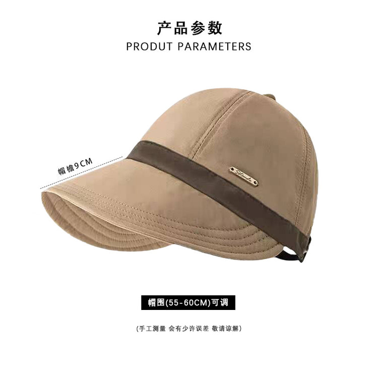 流行帽子|夏露思同款遮陽漁夫帽子女可掛口罩顯臉小出行鴨舌帽速乾馬術帽「C5014」25.02-3