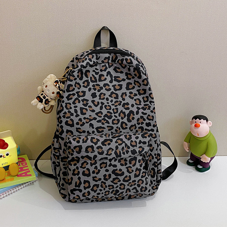 致青春|跨境海外熱銷時尚豹紋背包潮流印花時尚雙肩包女洋氣百搭大學生書包「5504」24.10-5