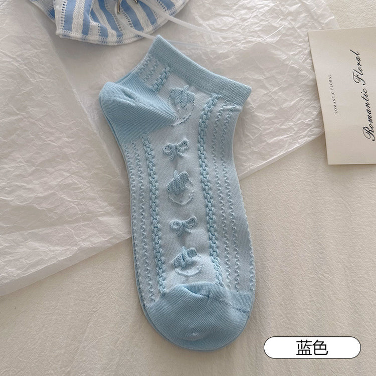 女襪|襪子女士棉質吸汗透氣親膚舒適短襪夏季薄款彈力簡約休閒襪「DL2506」25.04-1