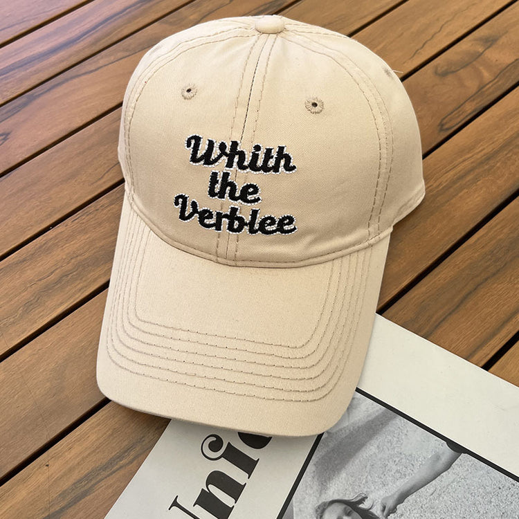 流行帽子|新款春秋季彎檐情侶大頭圍顯臉小百搭字母棒球帽百搭軟頂遮陽帽女「C3582」24.01-2