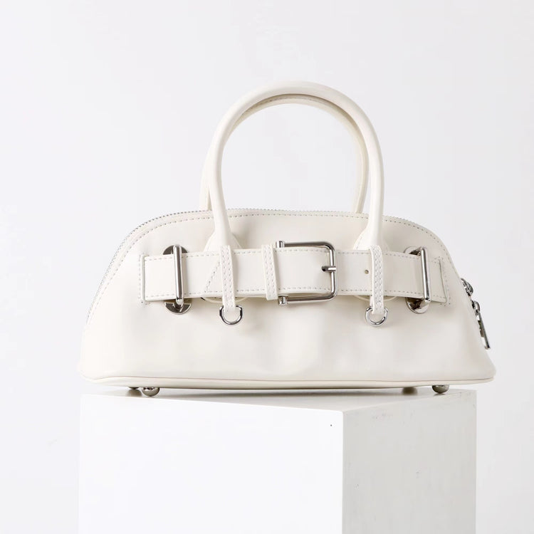 質感真皮|2025新款百搭手提包時尚優雅肩斜背包韓國小眾手提保齡球包包「6717」25.07-2