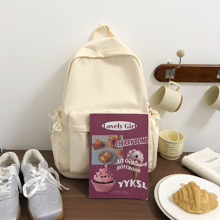 致青春|日系簡約字母休閒雙肩包甜美小清新大容量背包初高中輕便學生書包「8920-125-127」24.06-3