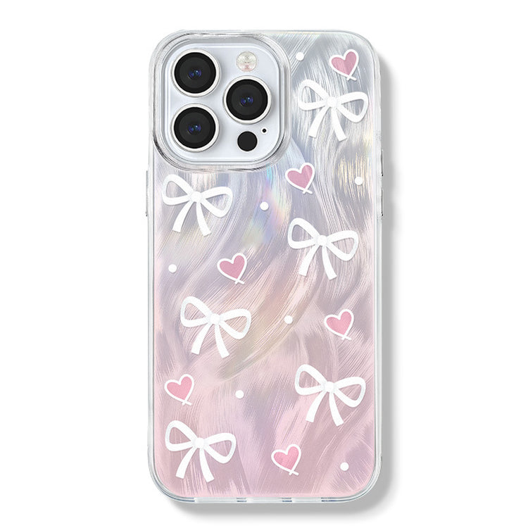 手機殼|iPhone手機殼15Promax適用蘋果14Pro大孔透明13羽紗ins風12「WM0639」24.07