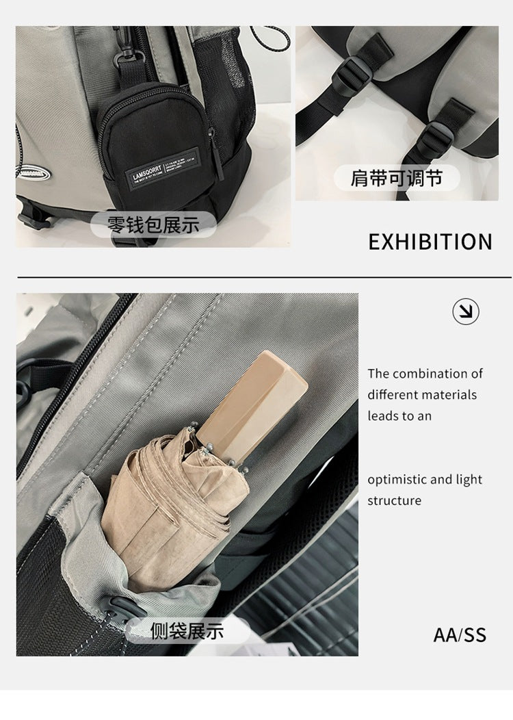 致青春|雙肩包日系大容量背包 原宿簡約休閒國高中學生書包抽繩設計後背包「8819-134」24.10-3