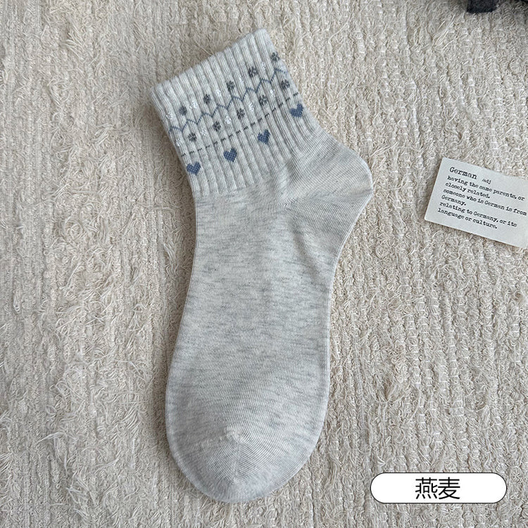 女襪|復古費爾島襪子女彈力無骨親膚舒適短襪棉質吸汗透氣諸暨襪子批發「XC2322」25.08-2