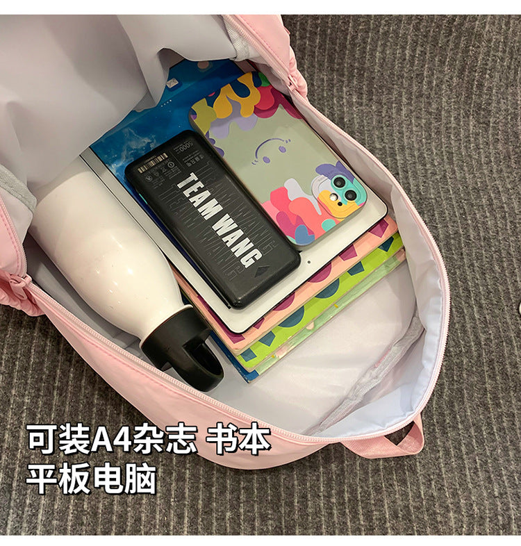 致青春|高中生書包女生國中生大容量高顏值粉紅輕便雙肩包學院風背包「2090-134」24.09-3