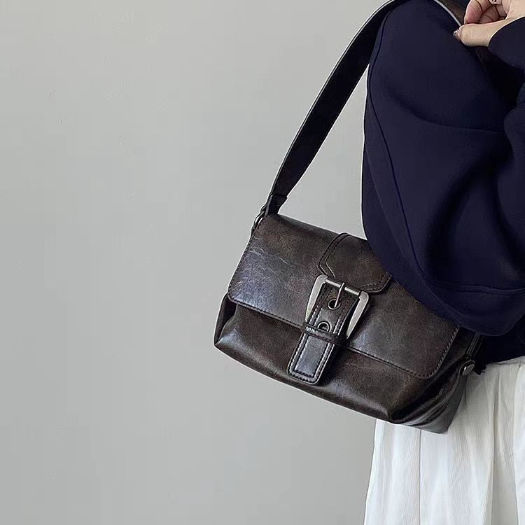 日韓流行|美拉德復古腋下包包女士2025新款高級質感女包單肩包斜挎小方包「9602#」25.05-2