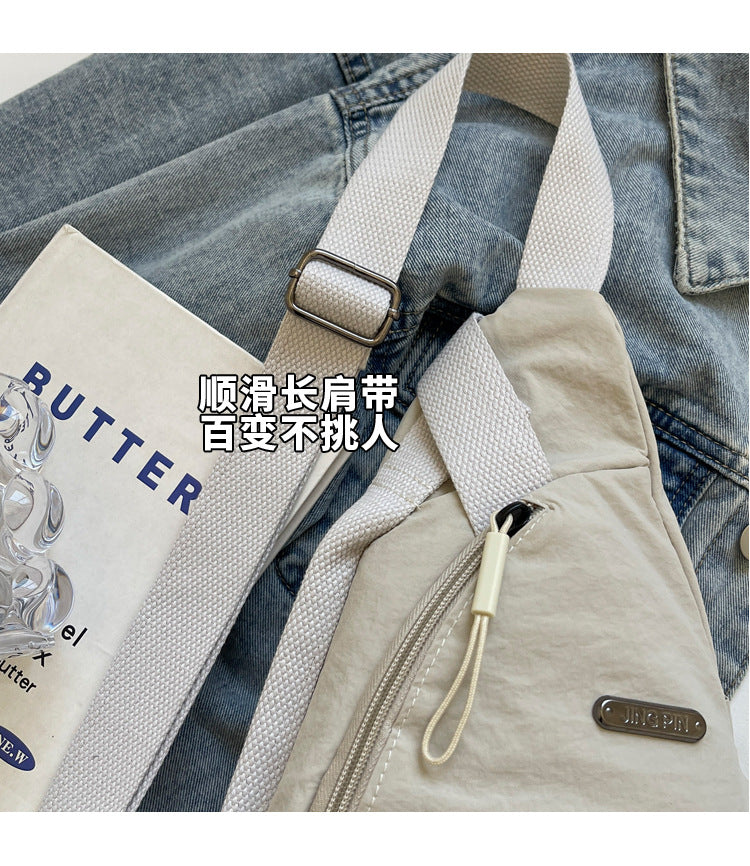 致青春 | 日系胸包女2024夏季新款休閒簡約斜背包時尚洋氣旅行尼龍包女「2421-118」24.08-2
