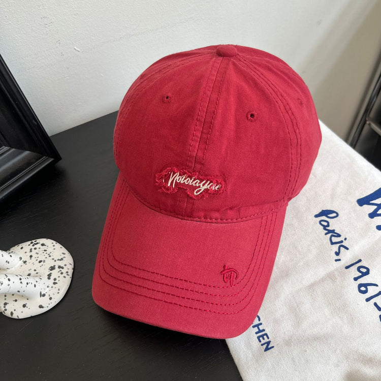 流行帽子|新款字母刺繡棒球帽春秋季韓版百搭簡約純色情情侶校園休閒鴨舌帽「C4893」25.01-2