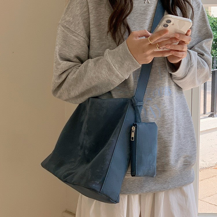 日韓流行 | 2025斜背包春季元氣少女簡約休閒柔軟挎包大容量女包單肩托特包包「M8961」25.07-1
