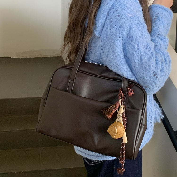 日韓流行|韓國版大容量單肩包包女士秋季2024新款復古腋下包百搭大容量托特包「D8917」24.10-2