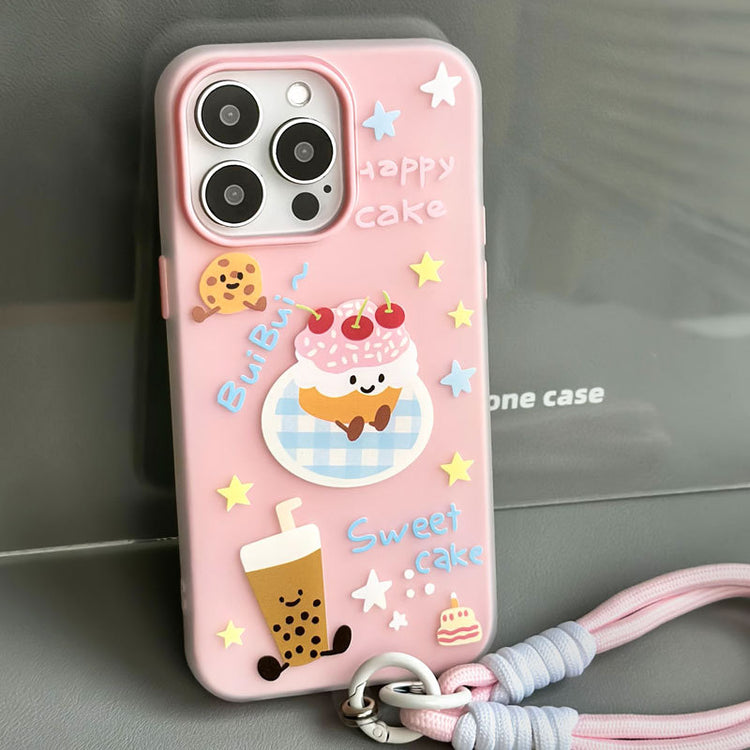手機殼|蘋果16手機殼iPhone14promax膚感果凍15pro適用12卡通11手繩「WL0284」24.11-1