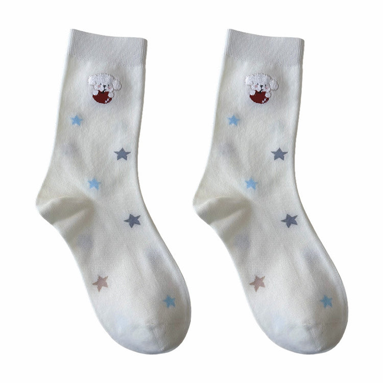 女襪|白色襪子女棉質吸汗透氣彈力中筒襪柔軟親膚舒適防臭襪子批發「DMS5040」25.09-2