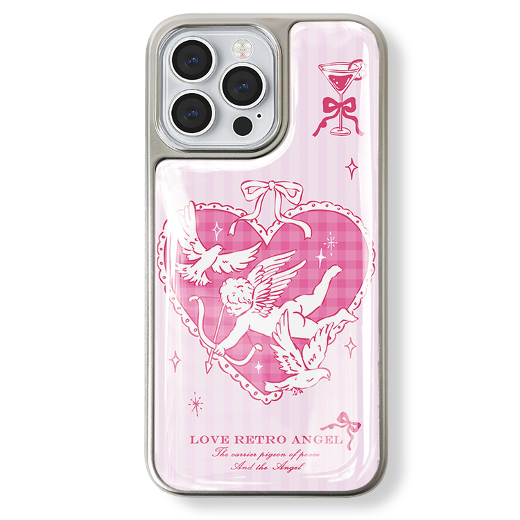 手機殼|iPhone16電鍍銀邊滴膠手機殼1515plus適用iPhone12Pro少女粉「LR1374」25.04-1