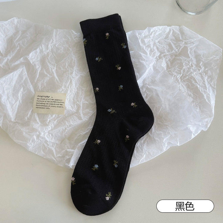 女襪|夏季薄款襪子女棉質吸汗網眼透氣中筒襪彈力親膚舒適通勤堆堆襪「DMS5013」25.07-3