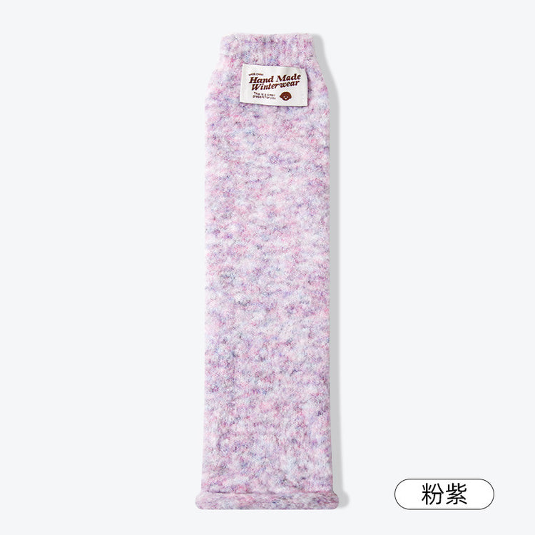 女襪|白色羊絨襪子女彈力羅口蓄熱鎖溫堆堆襪套秋冬季加厚保暖舒適腿套「YM2470」24.12-4