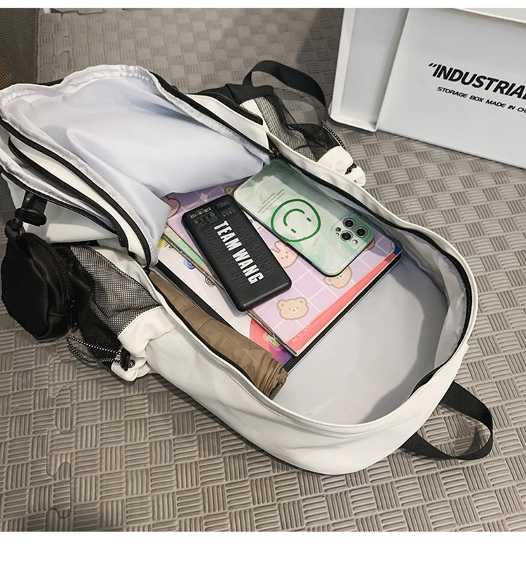 致青春|熱銷雙肩包附零錢小包女大學生國中生書包高中男大容量背包休閒旅行包電腦包「620-132」24.12-4