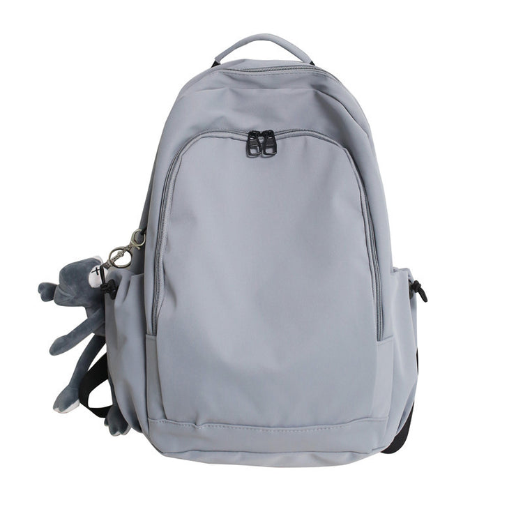 致青春|簡約單色尼龍雙肩包女韓版高中大學生書包15.6吋大容量電腦背包「181-127」24.02-1