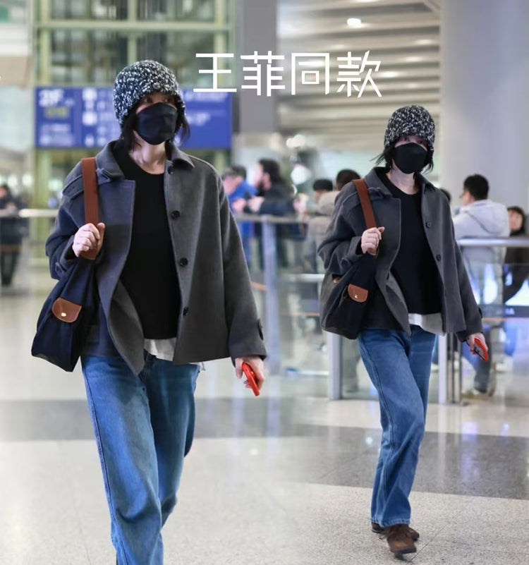 質感真皮|王菲同款2025新款大容量牛津布頭層牛皮托特包高級感通勤斜背包「3789」25.03-1