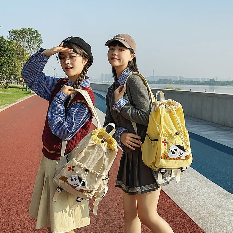 致青春|韓版抽繩輕便雙肩包旅行爬山騎行運動背包大容量可愛百搭學生書包「520」24.11-2