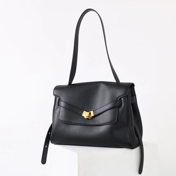 質感真皮|2025新款通勤復古百搭單肩斜背包外出上班公文包女包時尚潮流單肩包「6191L」25.12-1