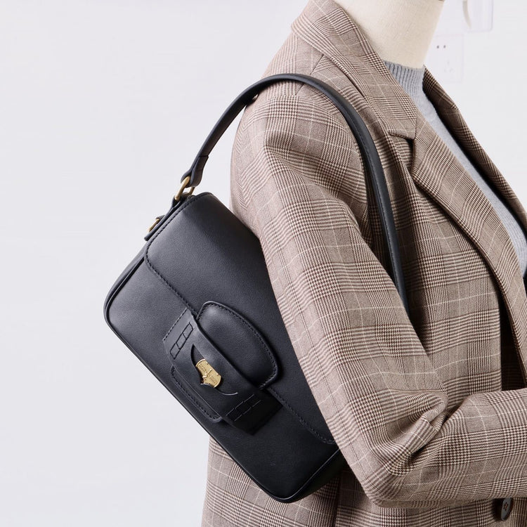 質感真皮|秋冬新款2024頭層牛皮法棍包腋下包金幣包小方包手提包單肩斜挎包「5112」24.12-1