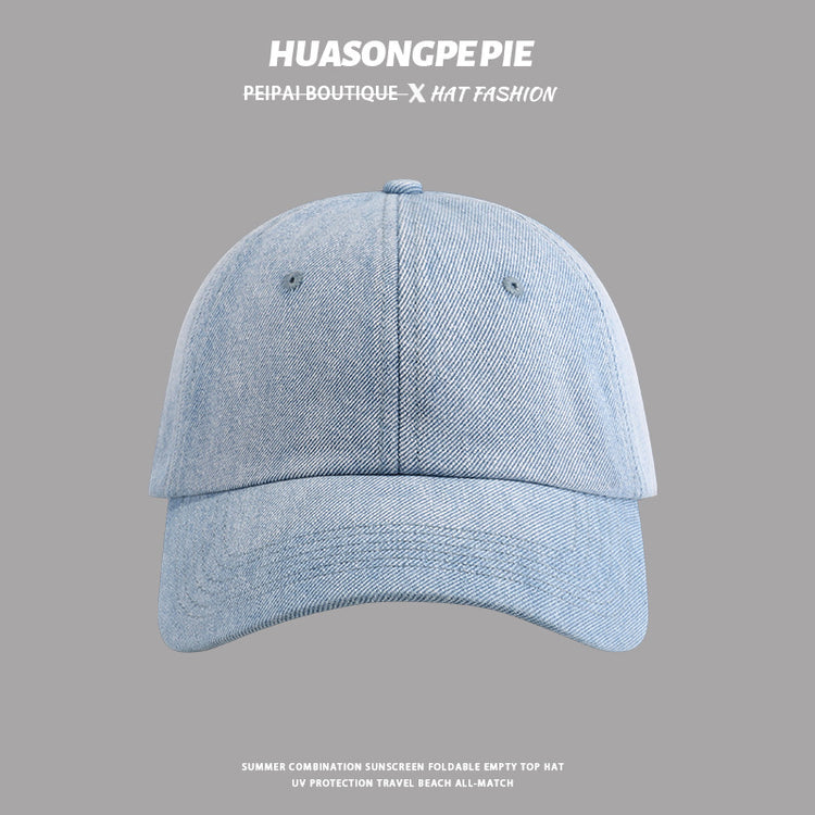 流行帽子|純色牛仔棒球帽女春夏個性復古鴨舌帽學生顯臉小百搭高品質遮陽帽「C3629」24.02-1