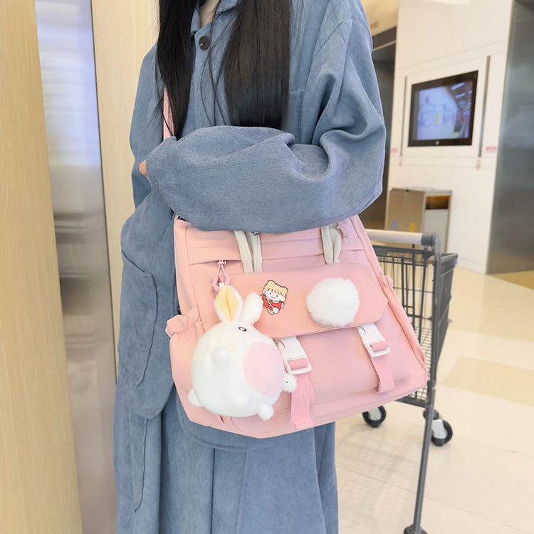 致青春|大容量包包女斜挎2025新款單肩包少女學生可愛兔耳朵高中生肩背包「802-119」25.10-2