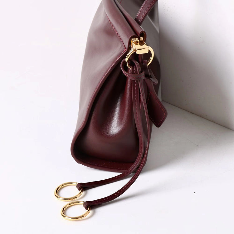 質感真皮|2025新款牛皮腋下復古法式法棍夾子包小眾設計極簡風通勤簡約包「3336」25.06-2