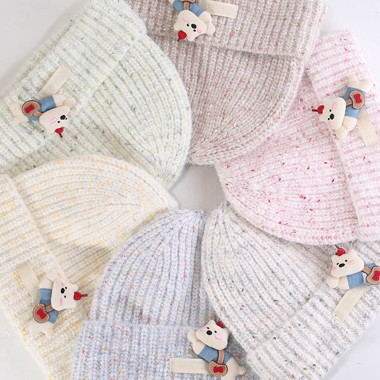 流行帽子|韓版ins卡通小狗帽子女可愛針織帽 秋冬護耳保暖毛線帽戶外冷帽男「C5557」25.09-3