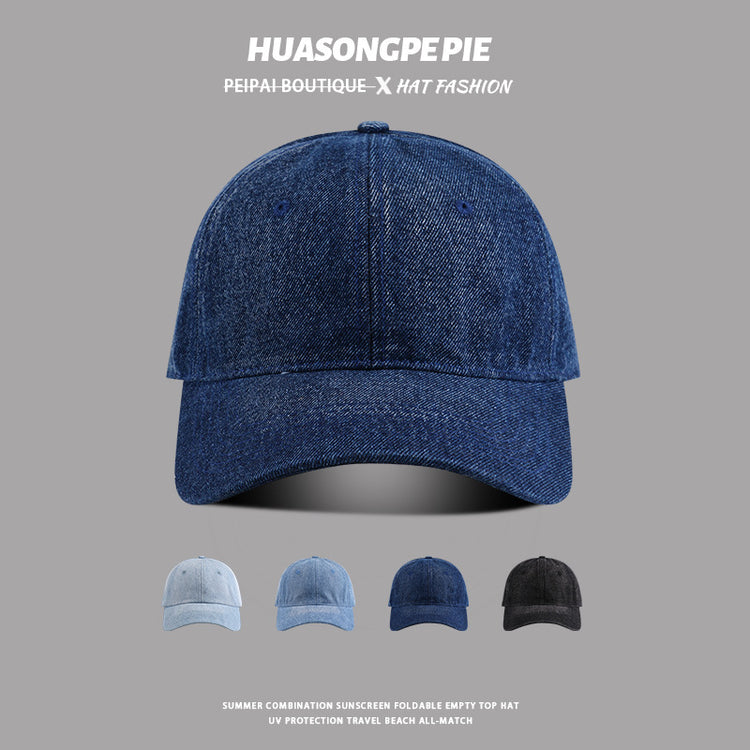 流行帽子|純色牛仔棒球帽女春夏個性復古鴨舌帽學生顯臉小百搭高品質遮陽帽「C3629」24.02-1