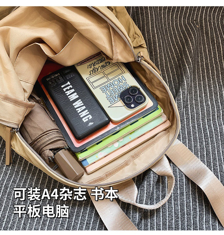 致青春|韓版原宿ins雙肩包小眾慵懶風純色背包輕便百搭大容量大學生書包「2096-128」24.12-3