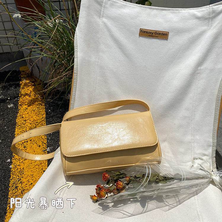 日韓流行|韓國夏季新款簡約單肩腋下包ins百搭潮女包onnuk同款芥末黃斜跨包「8377」25.07-2