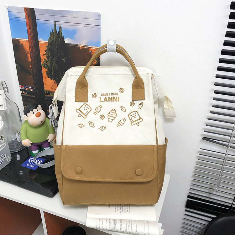 致青春|春季新書包女日系ins撞色中小學生手提雙肩包韓版ins學院風背包「876-360」24.04-1