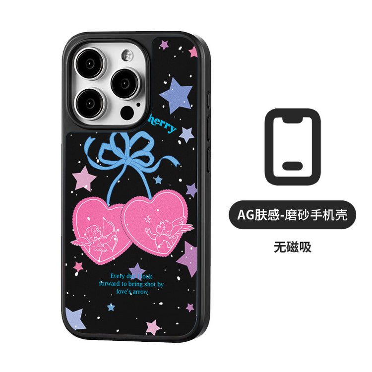 手機殼|蘋果16手機殼磁吸AG磨砂碳纖紋15iPhone14pro適用13櫻桃12女「LR1404」25.04-2