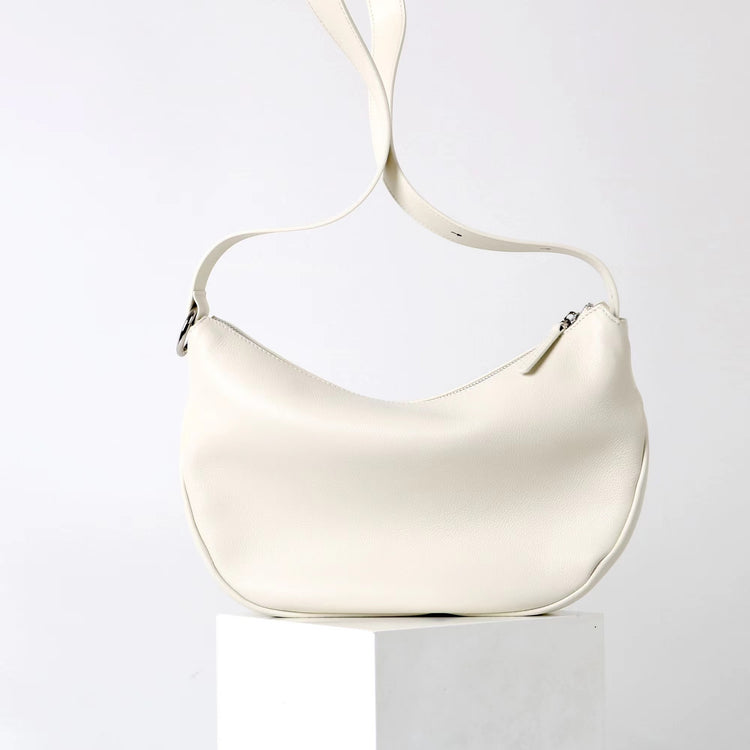 質感真皮|2025新款小眾休閒百搭頭層粒面小牛皮腋下韓版半月包柔軟牛皮斜挎「7031」25.06-3