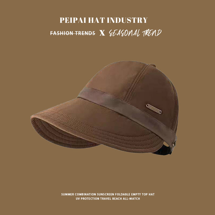 流行帽子|夏露思同款遮陽漁夫帽子女可掛口罩顯臉小出行鴨舌帽速乾馬術帽「C5014」25.02-3