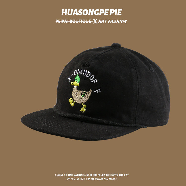 流行帽子|帽子防曬帽夏季女新款2024可愛鴨鴨寬檐遮臉百搭出行多巴胺棒球帽「C4058」24.06-3