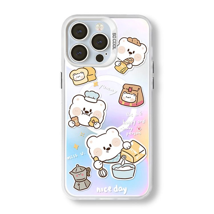 手機殼|iPhone15手機殼磁吸磨砂鐳射蘋果13/14適用mate60支架華為P70「WM0250」24.07