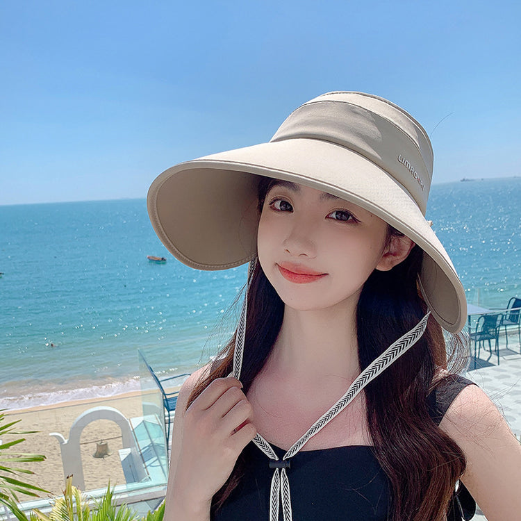 流行帽子|夏季防曬空頂帽一帽五戴戶外百搭遮陽帽大檐帽防紫外線冰絲太陽帽「C3747」24.03-3