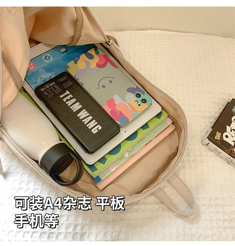 致青春|2024年新慵懶風休閒雙肩包女大容量質感外出旅行背包簡約學生書包「2058-128」24.08-2
