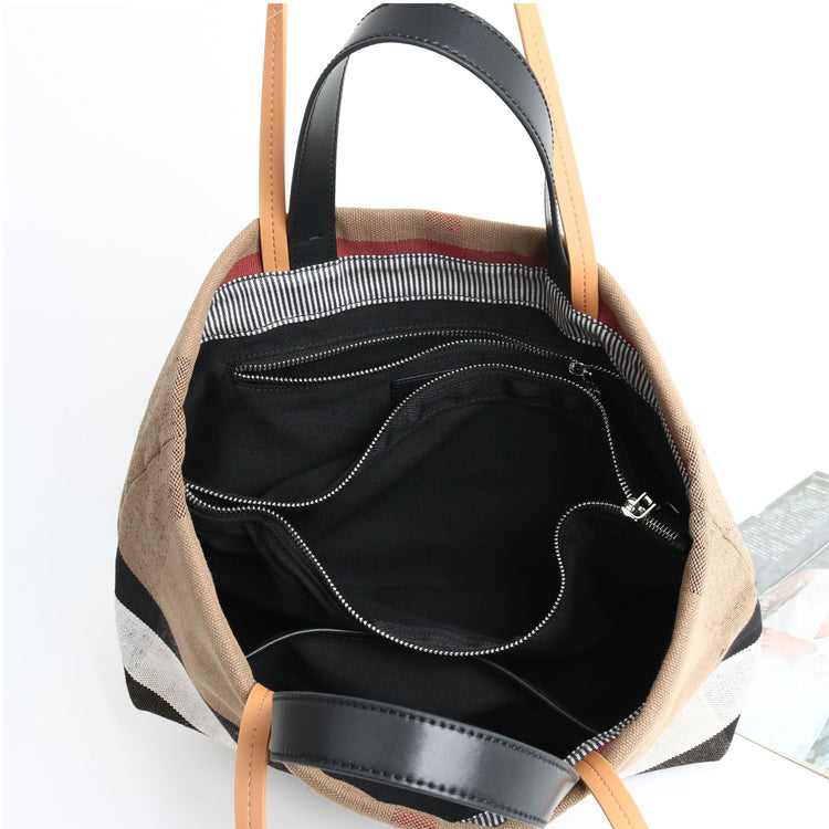 質感真皮|2024新款百搭高級感棕色條紋托特包大容量單肩女包慵懶風「3532」24.06-4