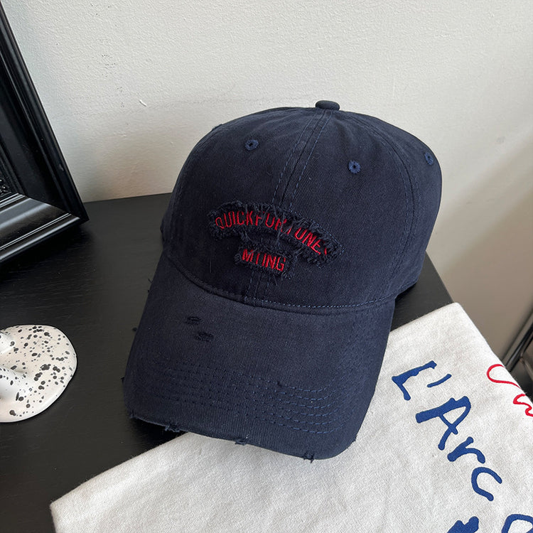 流行帽子|春季新款棒球帽破洞寬檐軟頂遮陽帽夏季戶外顯臉小韓系百搭鴨舌帽「C4886」24.12-5