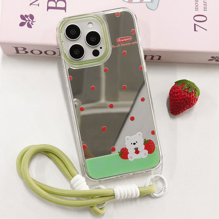 手機殼|iPhone15pro手機殼適用14掛繩鏡面殼蘋果16手機殼13promax女「LR1268」24.12-4