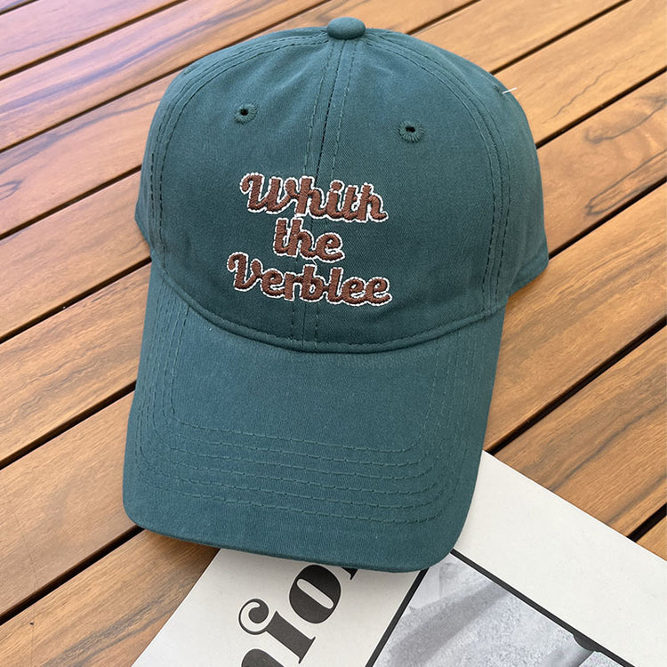 流行帽子|新款春秋季彎檐情侶大頭圍顯臉小百搭字母棒球帽百搭軟頂遮陽帽女「C3582」24.01-2