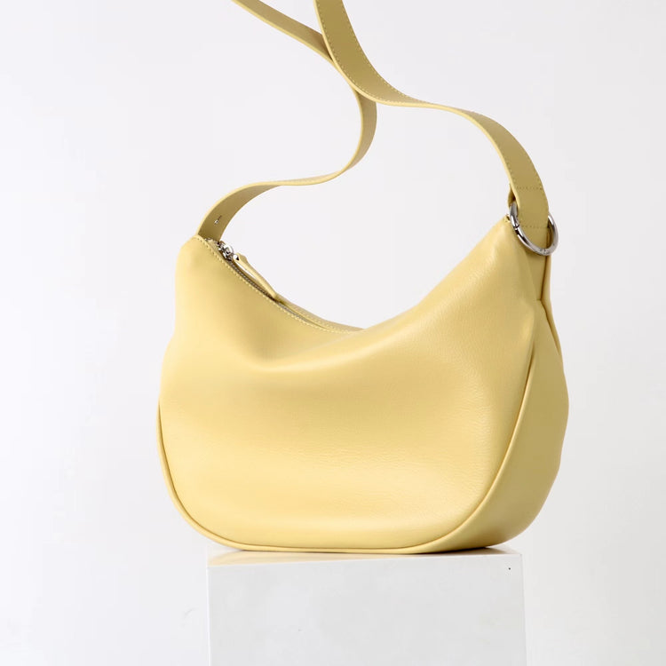 質感真皮|2025新款小眾休閒百搭頭層粒面小牛皮腋下韓版半月包柔軟牛皮斜挎「7031」25.06-3