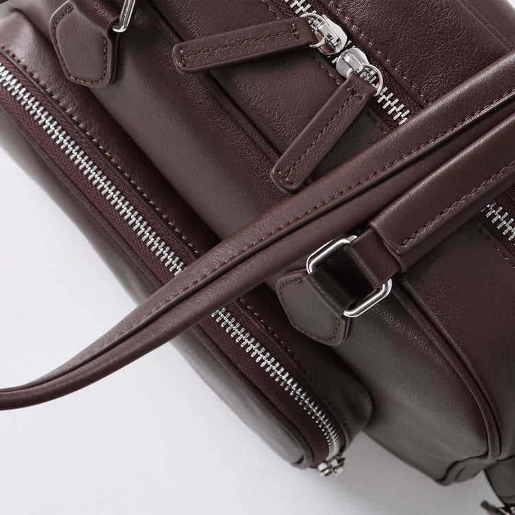 質感真皮|2024新款復古運動手提包機車包大容量秋冬單肩公文包休閒真皮女包「3301」24.12-4