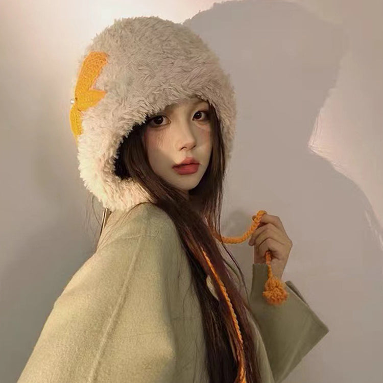 流行帽子|巴拉克拉法帽冬天保暖針織帽可愛蝴蝶結甜美百搭護耳帽學生毛絨帽「C4567」24.12-2